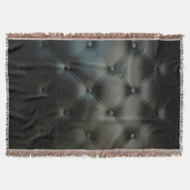Romantic Black Beautiful Leather Throw Blanket (Front)