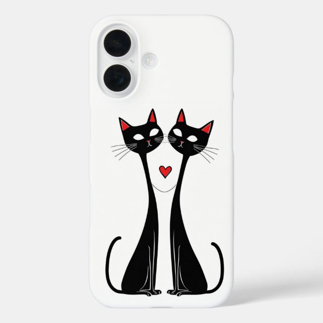 Romantic black cats gift for cat lovers Case-Mate iPhone case (Back)