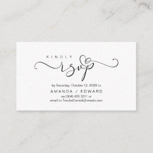 Romantic, Black, Invitation RSVP, respond