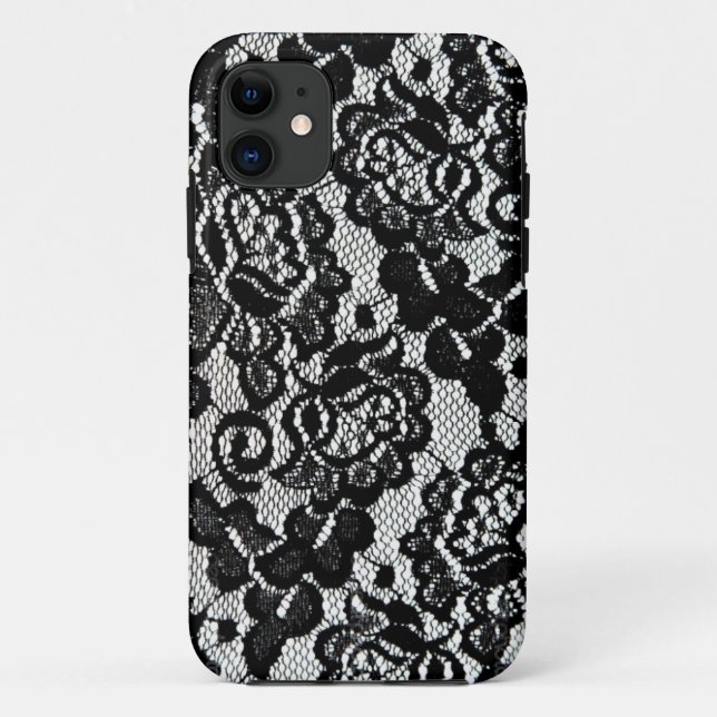 Romantic Black Lace Pattern. Case-Mate iPhone Case (Back)