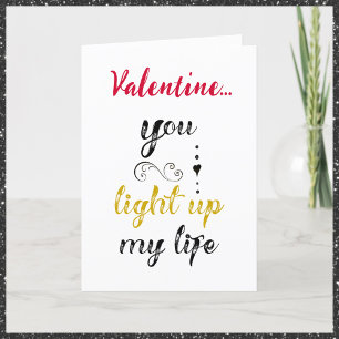 Romantic Black Red & Gold Valentine Saying Holiday Card