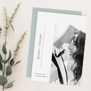 Romantic Black Tie Photo Wedding Invitation