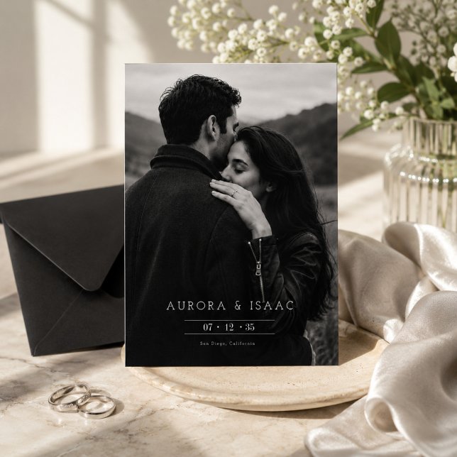 Romantic Black & white Photo  Save The Date (Creator Uploaded)