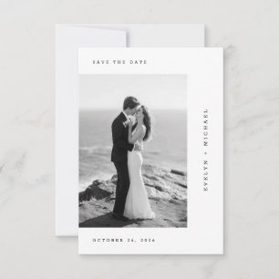 Romantic Black & White Wedding Photo Save The Date