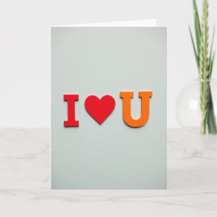 Romantic Block Letters Love Matte Card