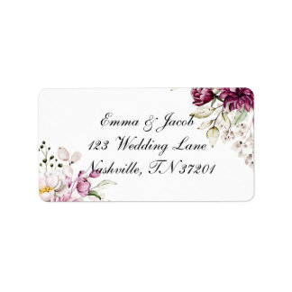 Romantic Bloom Floral Peony  Label