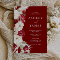 Romantic Bloom: White & Red Floral Modern Wedding