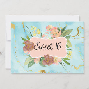 Romantic blooming floral  invitation