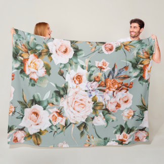 Romantic Blossom Haven Fleece Blanket