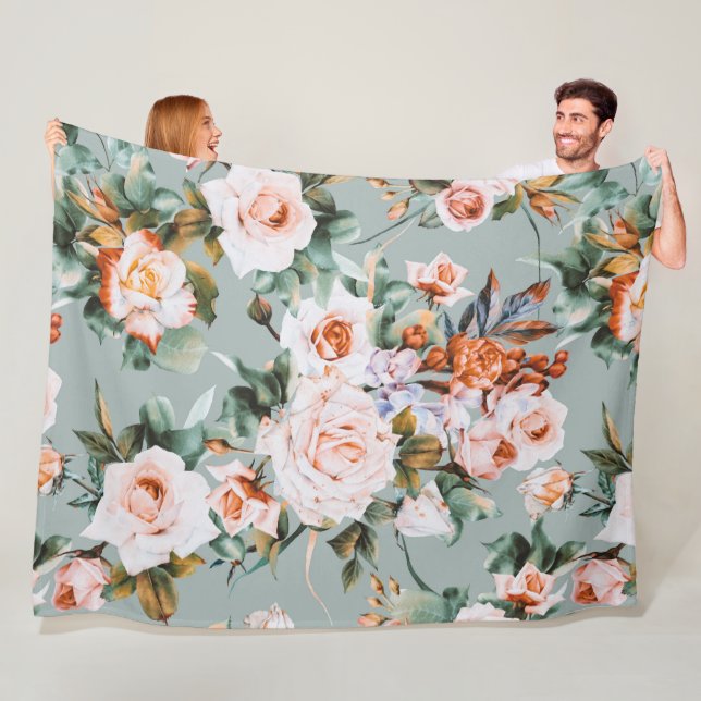 Romantic Blossom Haven Fleece Blanket (In Situ)