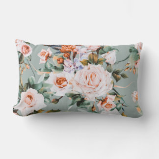 Romantic Blossom Haven Lumbar Pillow