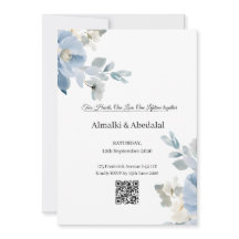 Romantic Blue and White Flower Wedding Invitation