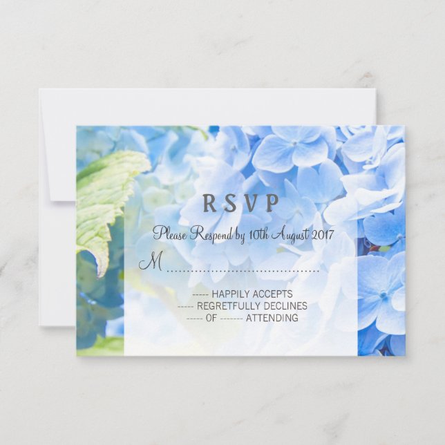 Romantic blue blue heaven, request RSVP card (Front)