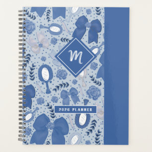 Romantic Blue Bows and Roses Planner