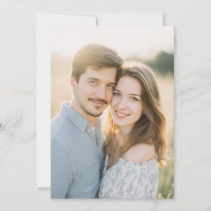 Romantic Blue Floral Photo Invitation