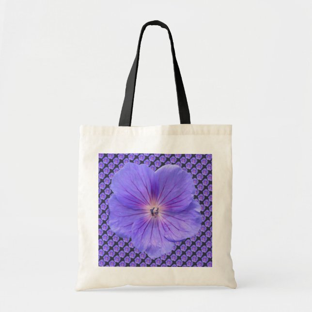 Romantic Blue Geranium Botanical Tote Bag (Front)