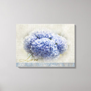 Romantic Blue Hydrangeas Canvas Print