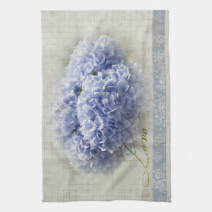 Romantic Blue Hydrangeas Kitchen Towel