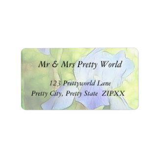 Romantic Blue Irises Label