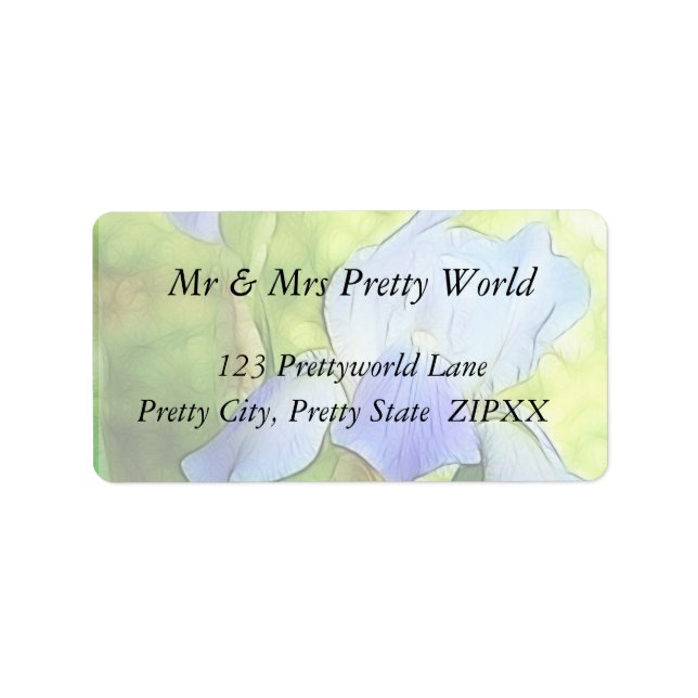 Romantic Blue Irises Label (Front)