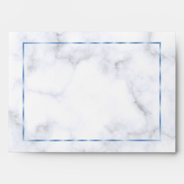 Romantic Blue Marble Wedding Envelopes (Front)