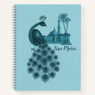 Romantic Blue Peacock Notebook