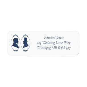 Romantic Blue Regency Gay Botanical Silhouette