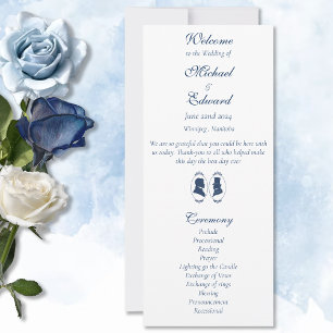Romantic Blue Regency Gay Botanical Silhouette 