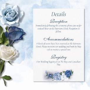 Romantic Blue Regency Gay Botanical Silhouette Enclosure Card