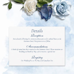 Romantic Blue Regency Gay Botanical Silhouette  Enclosure Card