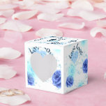 Romantic Blue Rose Wedding Favour Box | Love You H<br><div class="desc">Add a touch of elegance to your special day with this romantic wedding favour box featuring soft blue roses and a delicate heart-shaped design with "Love You" text. Perfect for weddings, bridal showers, engagements, and romantic events. This stylish cube box is ideal for candies, small gifts, or keepsakes, making your...</div>