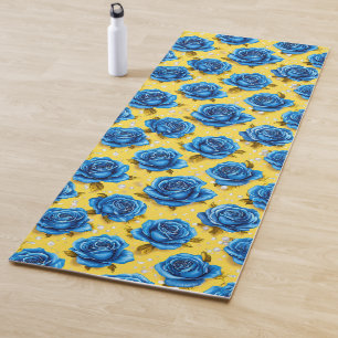 Romantic Blue Roses Modern Flower 🌹 Yoga Mat