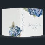Romantic Blue Watercolor Hydrangea Flowers Binder<br><div class="desc">This romantic floral wedding binder features watercolor hydrangeas on a white background. Two delicate bouquets of blue hydrangea flowers are pictured around the names of the couple and wedding date.</div>