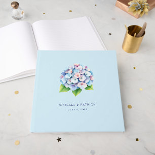 Romantic Blue Watercolor Hydrangeas Guest Book