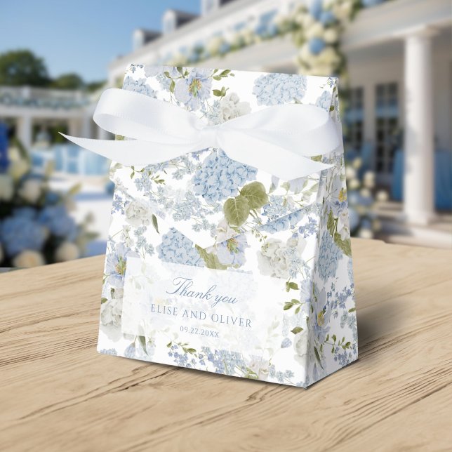 Romantic Blue White Floral Allover Pattern Favor Box (Creator Uploaded)