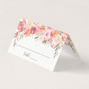 Romantic Blush Bloom Floral Wedding Table Place