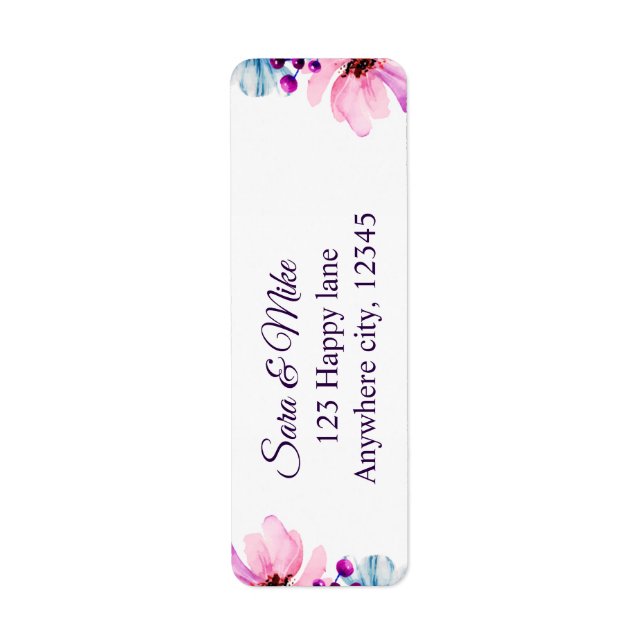 Romantic Blush & Blue floral Wedding Invitation (Front)