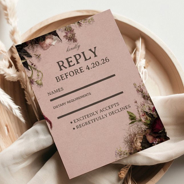 Romantic Blush Floral RSVP Card (Creator Uploaded)