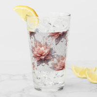 Romantic Blush Flowers Glass Cup – Floral Drinkwar