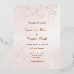 Romantic Blush Garden Roses 2 With Rose Gold