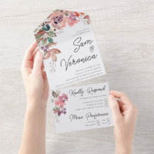 Romantic Blush Mauve Watercolor Floral