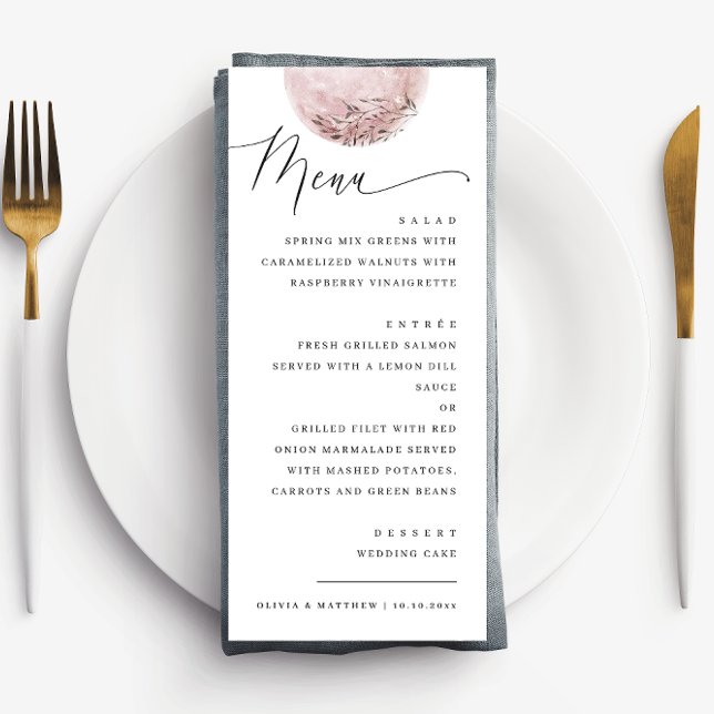 Romantic Blush Moon | Celestial Wedding Dinner Menu (Creator Uploaded)