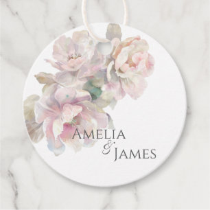 Romantic Blush Peony Floral Wedding  Favour Tags