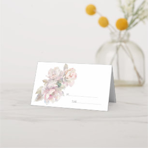 Romantic Blush Peony Floral Wedding  Place Card