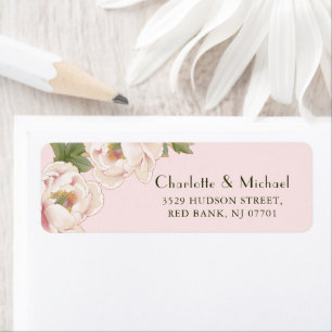 Romantic Blush Pink Mariage Retour Adresse