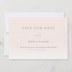 Romantic Blush Pink Save The Date Card