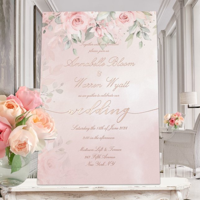 Romantic Blush Pink Secret Garden Roses Rose Gold (Creator Uploaded)