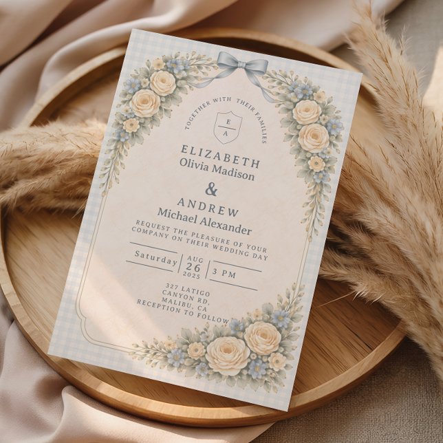 Romantic Blush Rose Arch Wedding Invitation (Creator Uploaded)