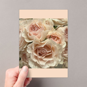 Romantic Blush Rose Bouquet Clear Acrylic Wedding Invitations