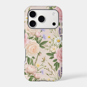 Romantic Blush Rose Garden Floral Pattern